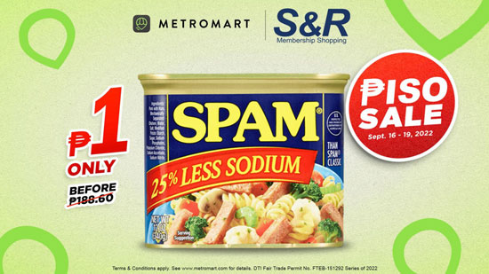 S&R Piso Sale Spam P1.00 only